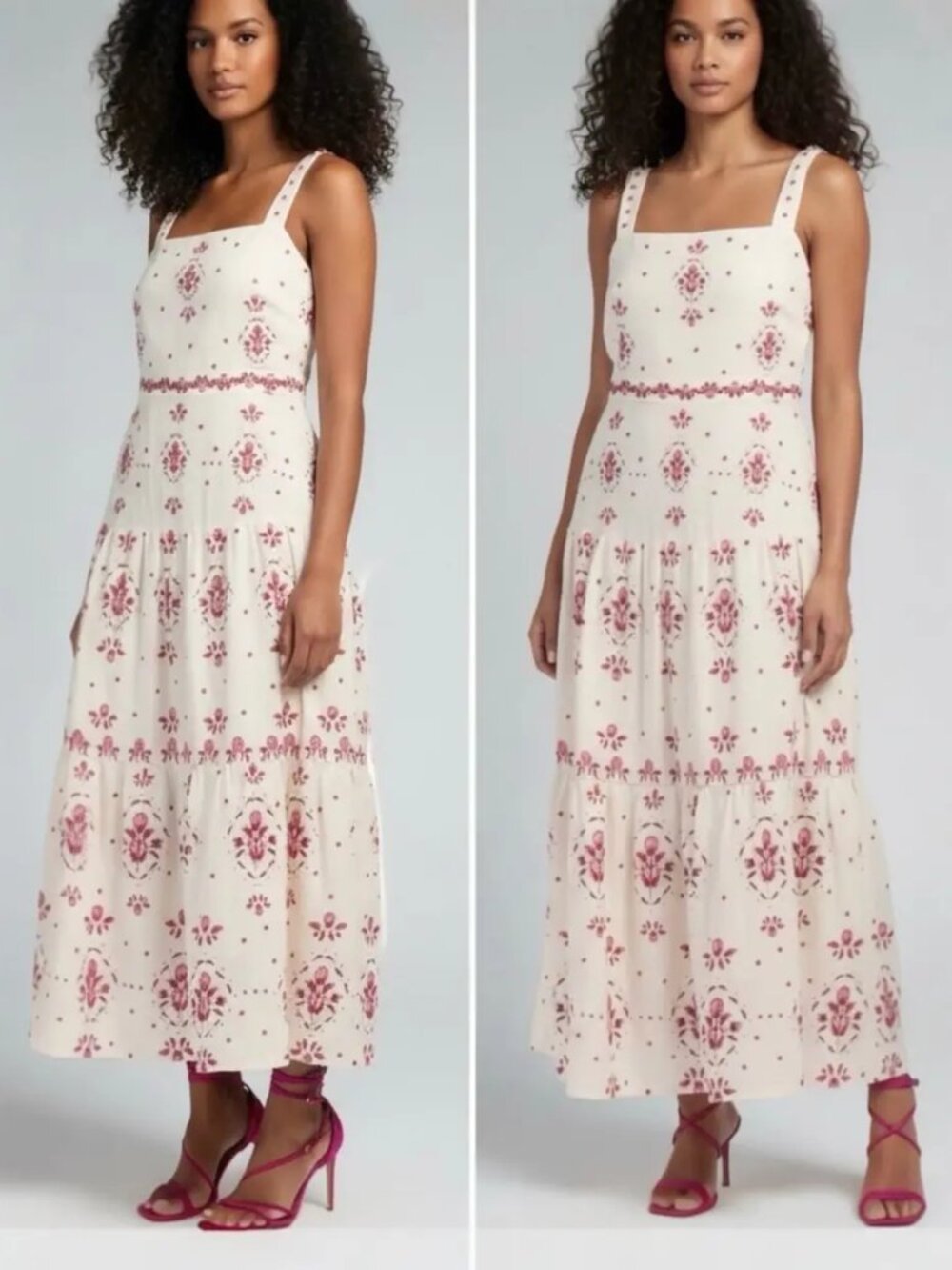 Christian Lacroix Linen Tiered Maxi Dress, Size M